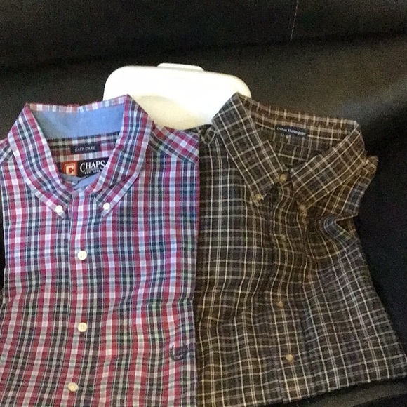 Two- Chaps Designer Button Up Shirts like new - Picture 1 of 8